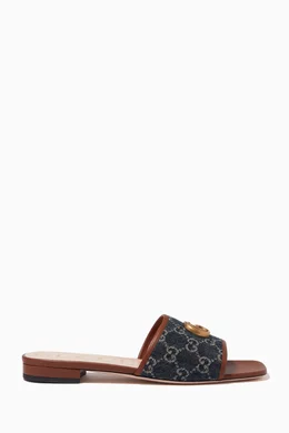 Buy Gucci Blue Jolie GG Slides in GG jacquard denim for Women in