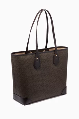 Eva large logo store metallic stripe tote bag