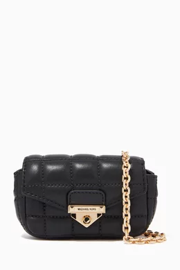 Soho quilted sales leather bag charm