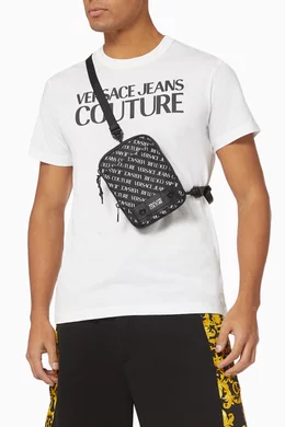 Buy Versace Jeans Couture Black Institutional Logo Crossbody Bag