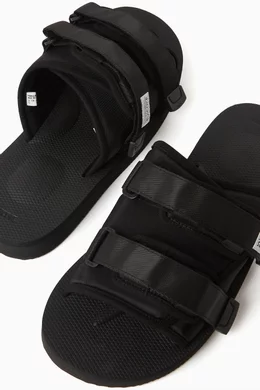 Buy Suicoke Black Moto Cab Sandals in Nylon for Men in UAE Ounass