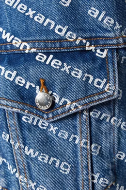 Buy Alexander Wang.t Blue Game Logo Denim Jacket for Women in UAE Ounass