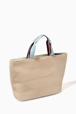 Buy Tommy Hilfiger Blue Logo Beach Bag in Cotton Blend for Girls in UAE Ounass