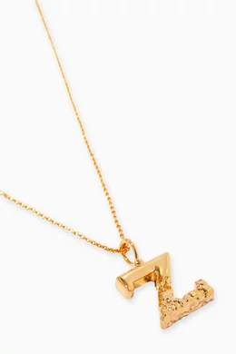 Buy Chlo Gold Alphabet Pendant Necklace in Brass for Women in UAE
