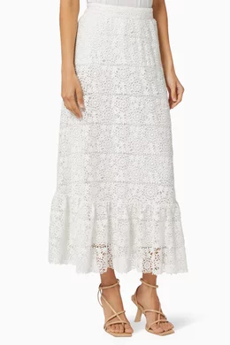 Valentino white lace skirt 2025