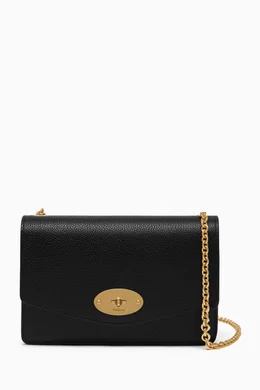 Buy Mulberry Black Small Darley Bag in Small Classic Grain Leather