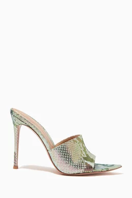Buy Gianvito Rossi Blue Alise 105 Mules in Snake embossed Leather for Women in UAE Ounass