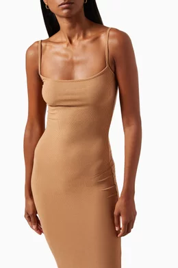 SKIMS: Brown Soft Lounge Long Slip Dress