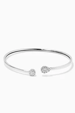 Diamond bangle white on sale gold