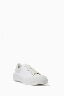 Buy Alexander McQueen White Deck Lace Up Plimsolls in Canvas for