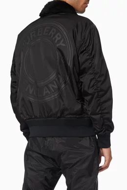 Buy Burberry Black Glenfield Bomber Jacket with Detachable