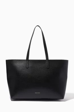 Buy Mansur Gavriel Black Small Zip Tote Bag in Saffiano Leather