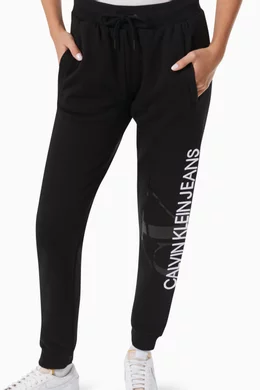 Buy Calvin Klein Jeans Black Logo Jogger Pants in Organic Cotton