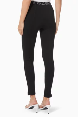 Buy Calvin Klein Jeans Black Logo Waistband Leggings in Milano