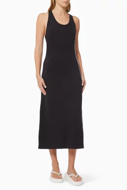 Buy Calvin Klein Performance Black Logo Tape Maxi Dress in Roma