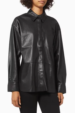 Calvin klein hot sale leather shirt