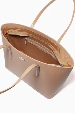 Buy Lacoste Brown Chantaco Tote Bag in Matte Piqu Leather for