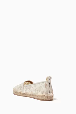 Buy Chlo White Woody Espadrilles in Lace for Women in UAE Ounass