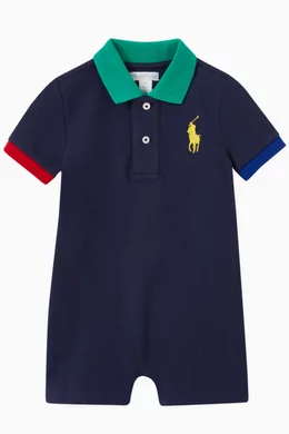Cotton mesh store polo shortall