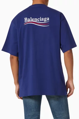 Buy Balenciaga Blue Political Campaign T shirt in Vintage Jersey for Men in UAE Ounass