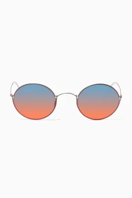 Buy Giorgio Armani Multicolour Round Sunglasses in Titanium for