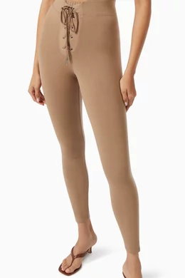 Buy Good American Brown Bombshell Leggings in Nylon for Women in UAE