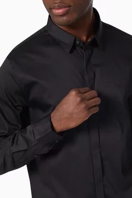 Armani black sale shirt slim fit
