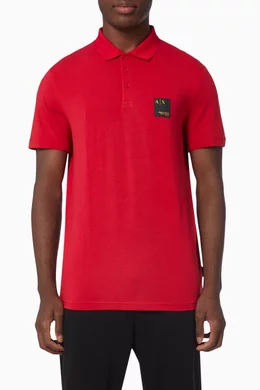 Shop Armani Exchange Red AX Polo Shirt in Jersey for MEN | Ounass UAE