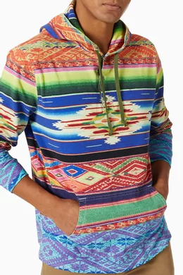 Buy Polo Ralph Lauren Multicolour Serape Hoodie in Cotton Mesh for