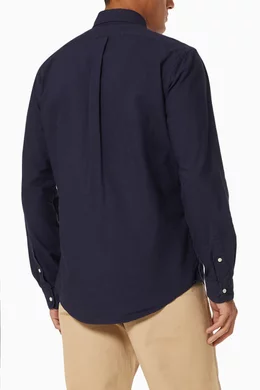 Ralph lauren slim fit oxford sales shirt navy