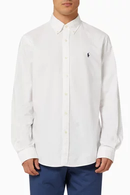 Ralph lauren slim fit oxford shirt black sales