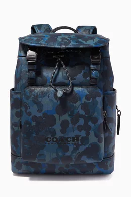 Coach camo hot sale leather backpack