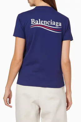 Buy Balenciaga Blue Political Campaign Small Fit T shirt in