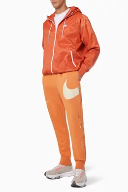 Buy Nike Orange Sportswear Swoosh Pants in French Terry for Men in