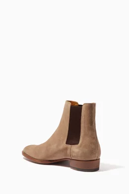 Buy SAINT LAURENT Brown Wyatt Chelsea Boots in Suede for Men in