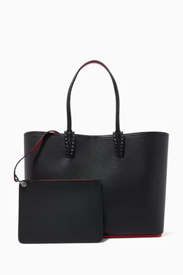 Buy Christian Louboutin Black Cabata Tote Bag in Calf Leather for