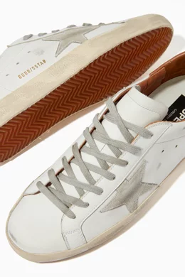 Buy GOLDEN GOOSE White Super Star Sneakers with Suede Star in