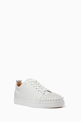 White louboutin discount spiked sneakers