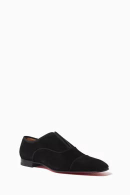 Buy Christian Louboutin Black Alpha Male Oxford Shoes in Veau