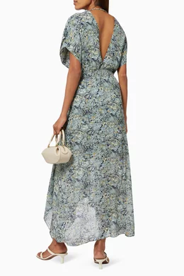Maje scarf dress in printed chiffon discount