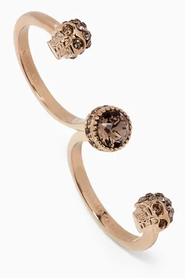 Alexander mcqueen double skull ring outlet