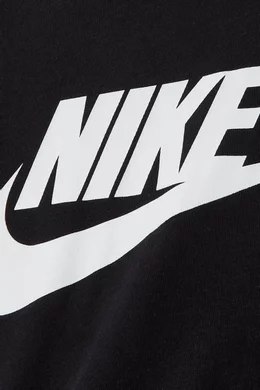 Buy Nike Black Sportswear Swoosh Logo T shirt in Cotton for Girls in UAE Ounass