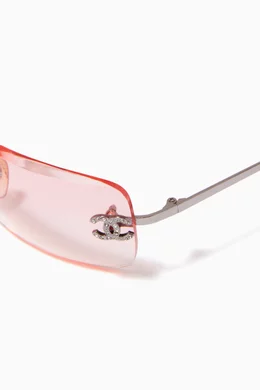 Buy Chanel Pre-Loved Pink CC Rimless Square Gradient Sunglasses for WOMEN  in UAE