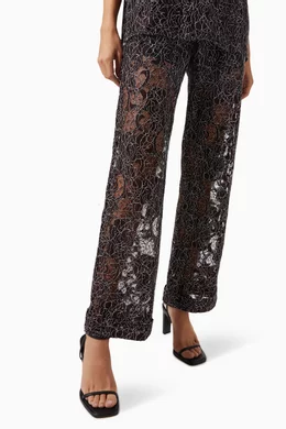 Pants with lace sales