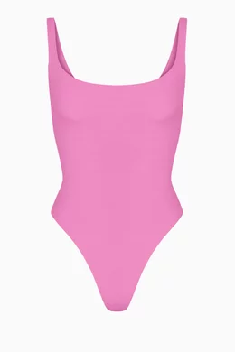 Buy SKIMS Pink Fits Everybody Square Neck Bodysuit for Women in UAE
