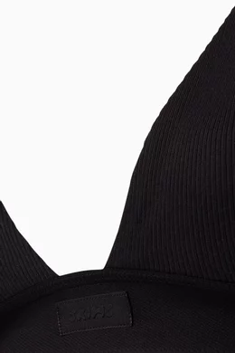 Buy SKIMS Black Cotton Jersey Rib Plunge Bralette for Women in UAE