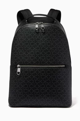 Buy Calvin Klein Black Minimalism Monogram Round Backpack in Faux