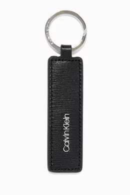 Buy Calvin Klein Black Keyring in Leather for Men in UAE Ounass