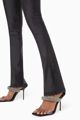 Buy Alexander Wang.t Black Lace Slit Hem Leggings in Lycra for Women in UAE