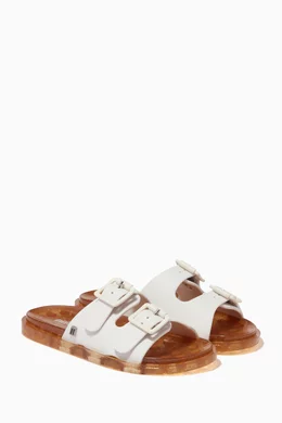 Buy Mini Melissa White Wide Sandals II for Girls in UAE
